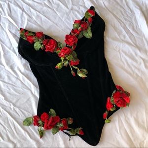 Fiori velvet rose corset